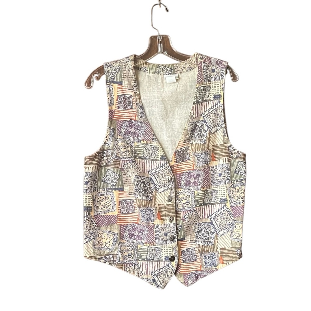VTG. Middle Brook Park Button Vest. Wrap around cottage floral print SZ.…